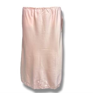 JODIE ARDEN Pink Satin Half Slip Embroidered Hem VINTAGE